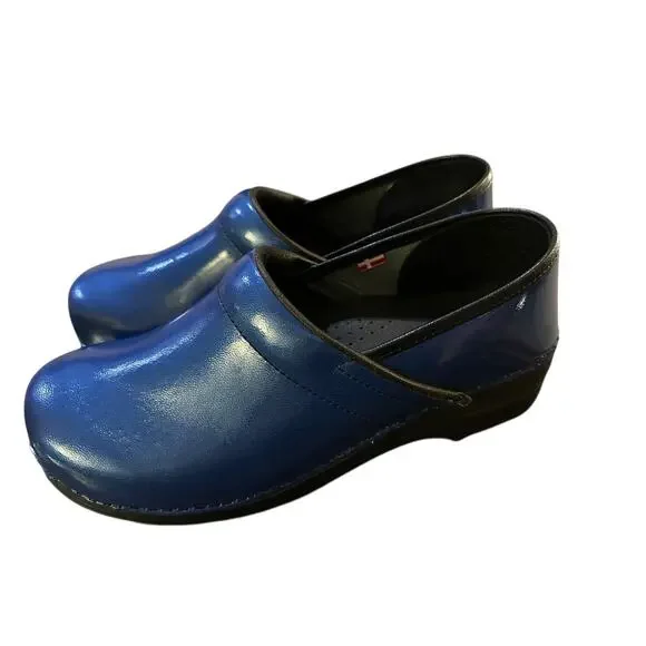Sanita Blue Professional Leather Danish Clogs Size EU41 /US 9.5 - Picture 3 of 8